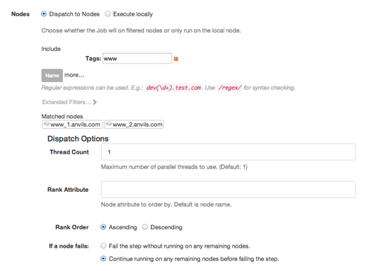 Node Filtering interface