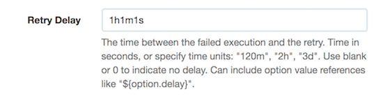 Job Delay between retries field