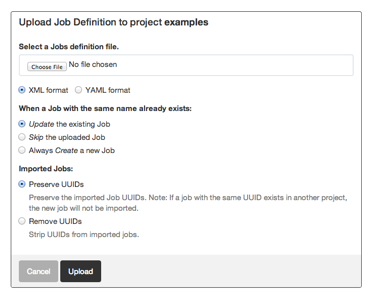 Job import form