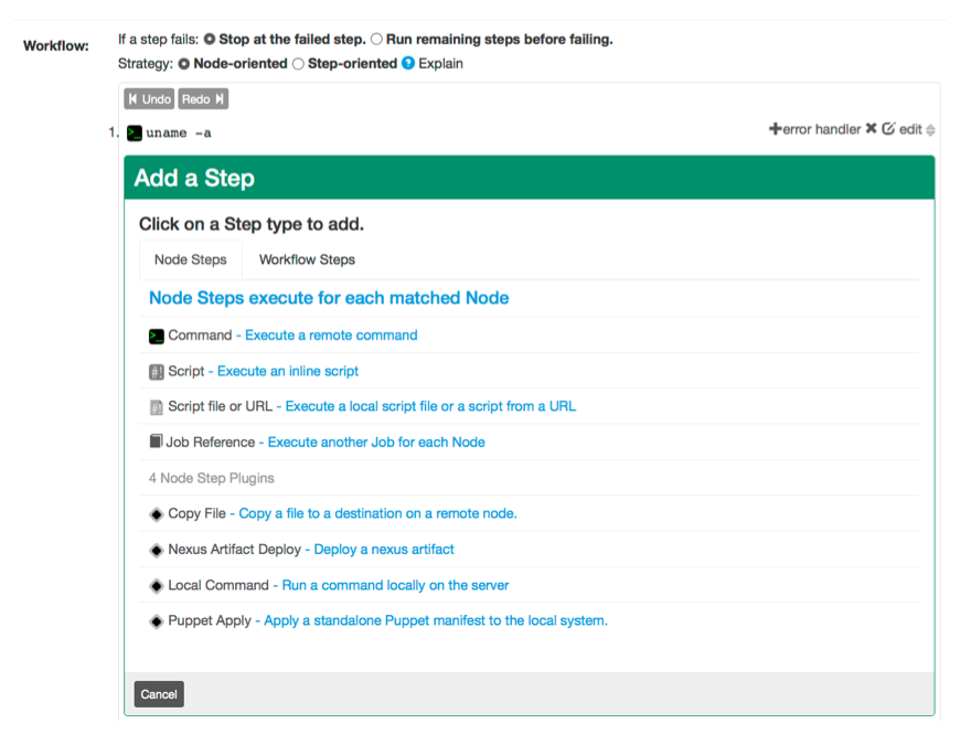 Workflow step types