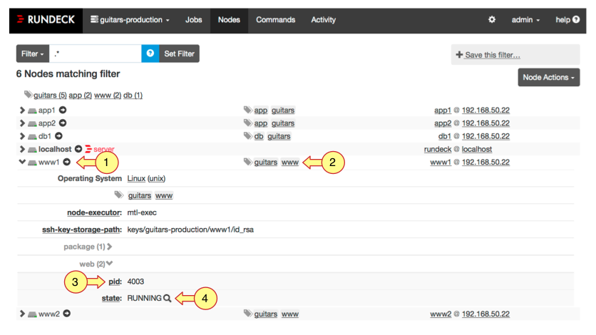 Nodes filtering links