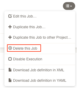 Job delete button