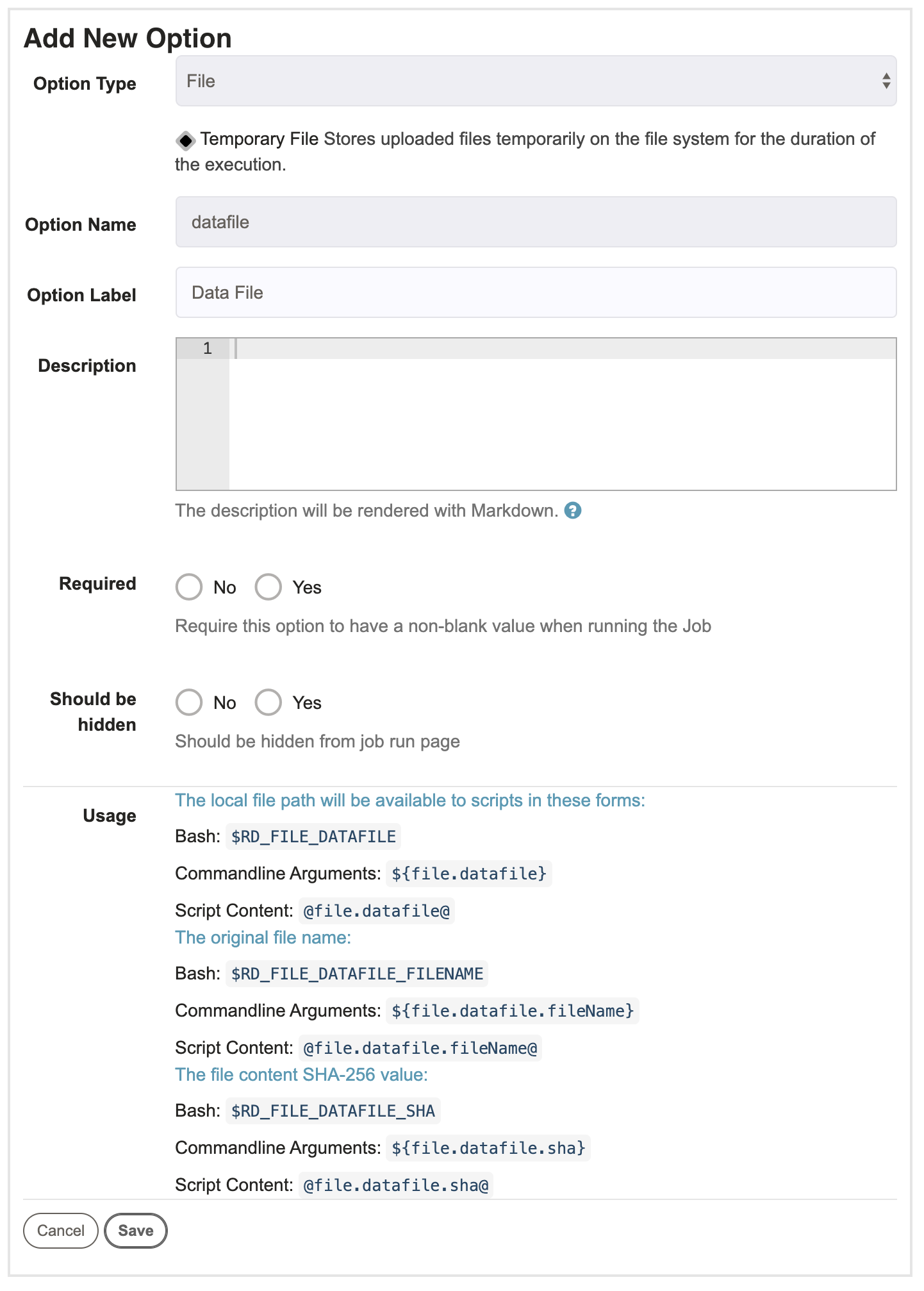 File Option Edit Form