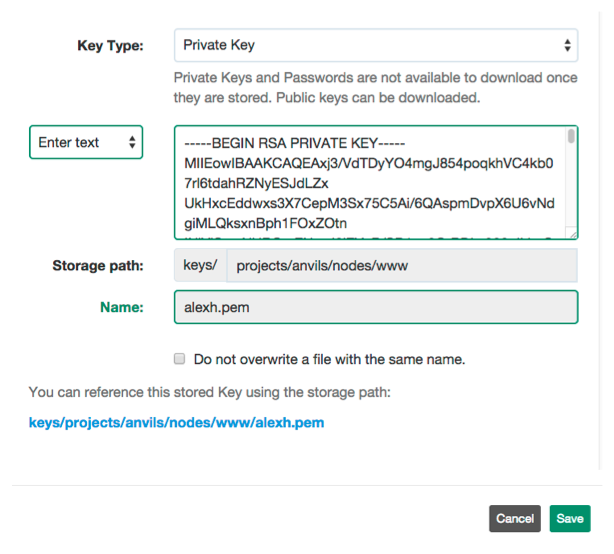 Key Storage UI