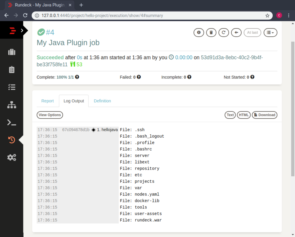 Updated plugin log output