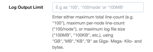 Job Log limit