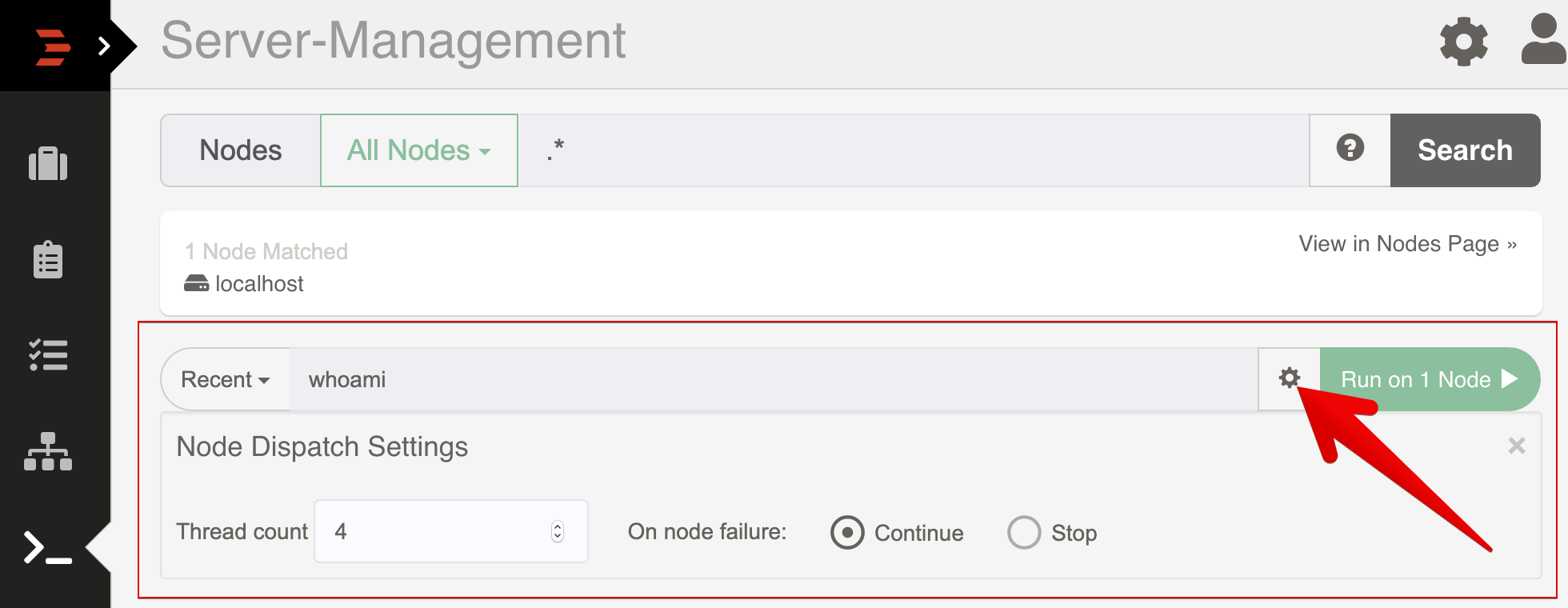 Choose dispatch settings