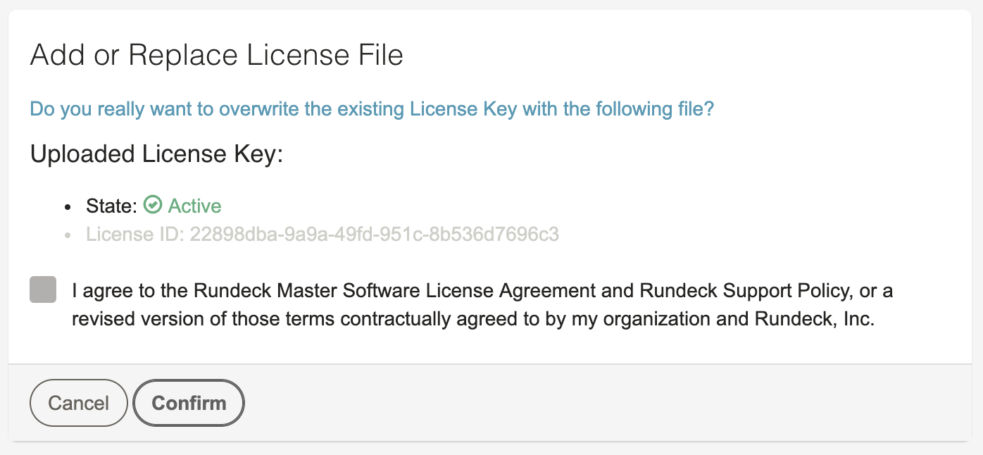 Agree to the Rundeck Master Software License Agreement