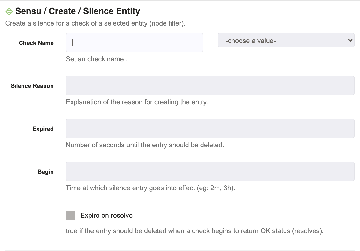 Sensu - Create Silenced Entry