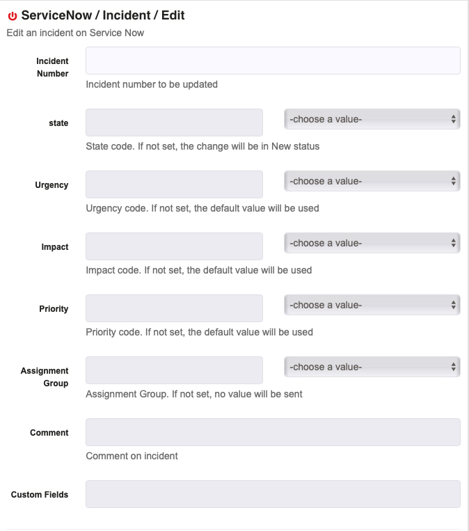 Service Now / Incident / Edit