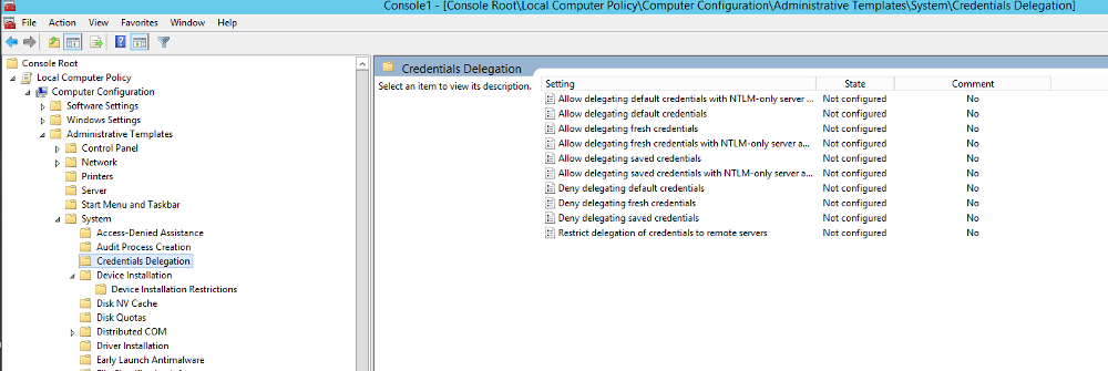 Enable delegating fresh credentials