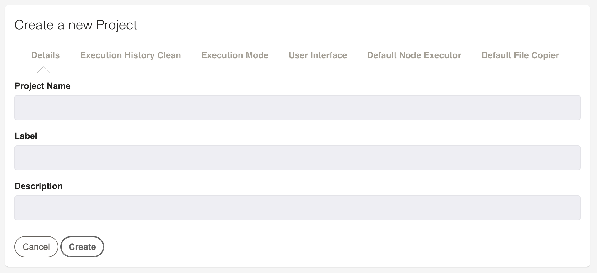 Figure: Create project prompt