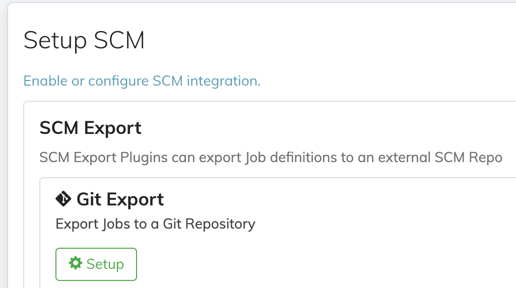 Setup export button