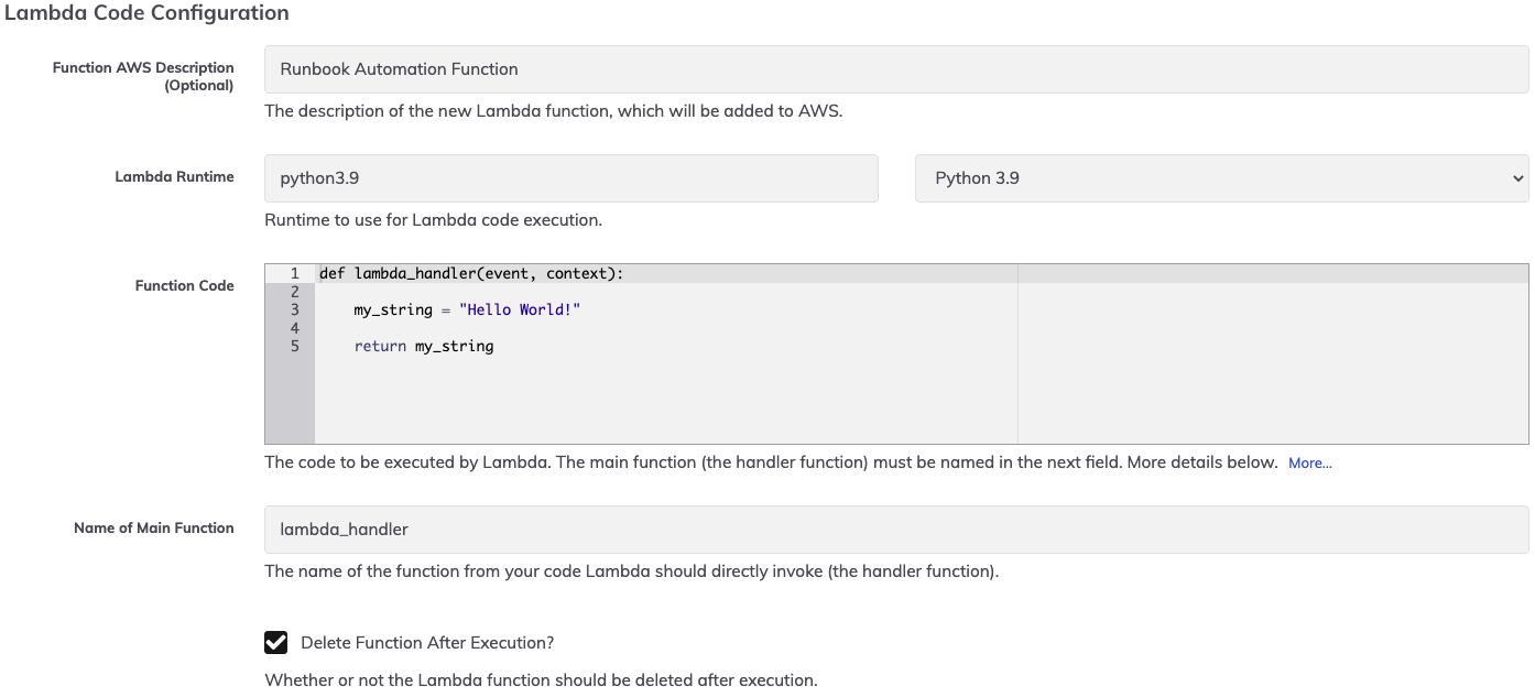 Lambda Custom Code