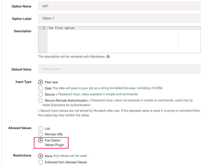 Figure: Select Option Values Plugin