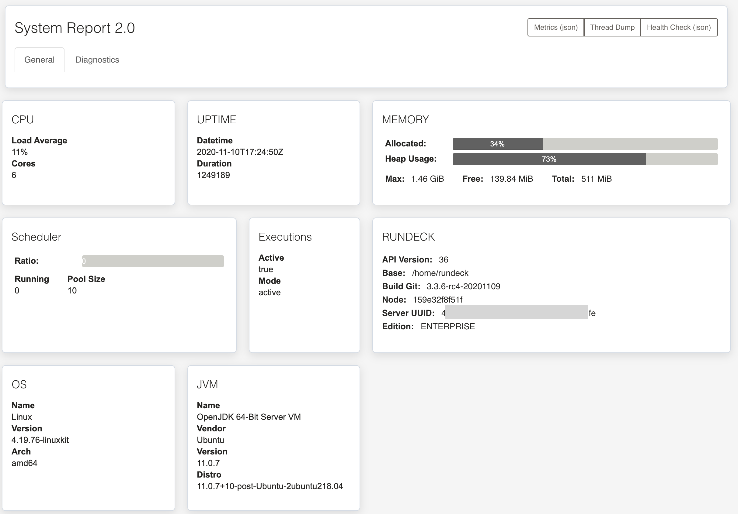 System Report - General Tab