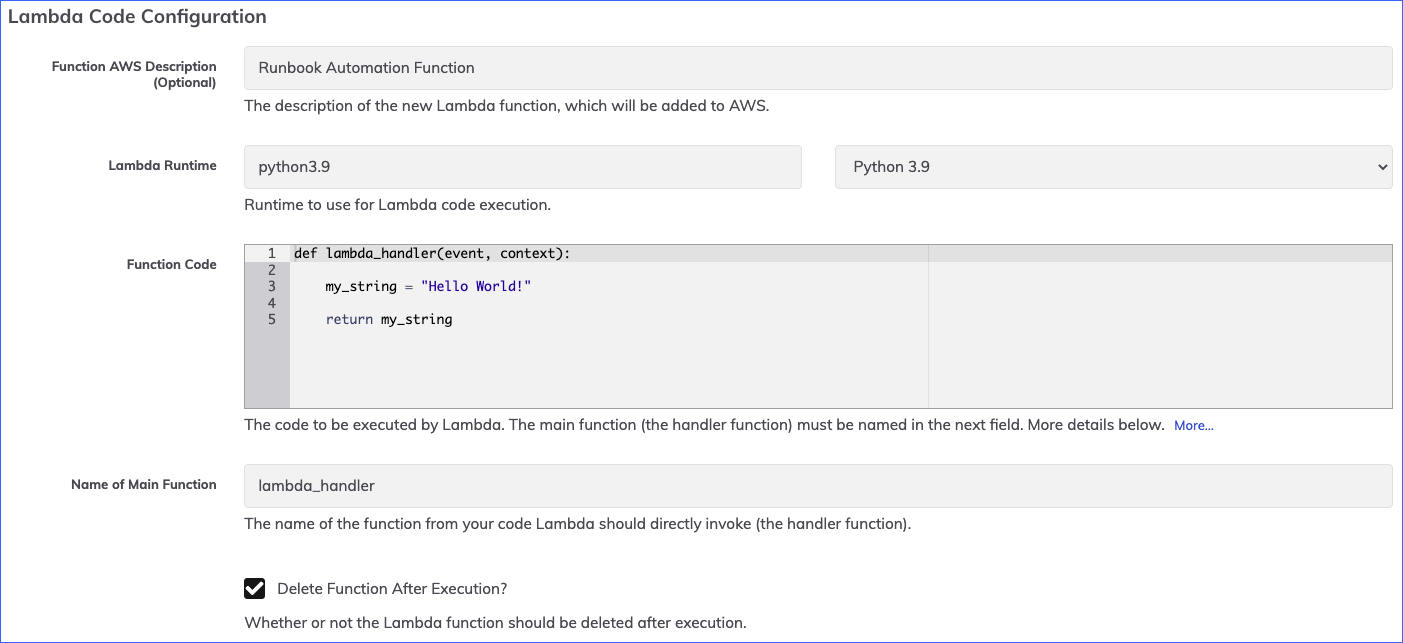 Lambda Custom Code