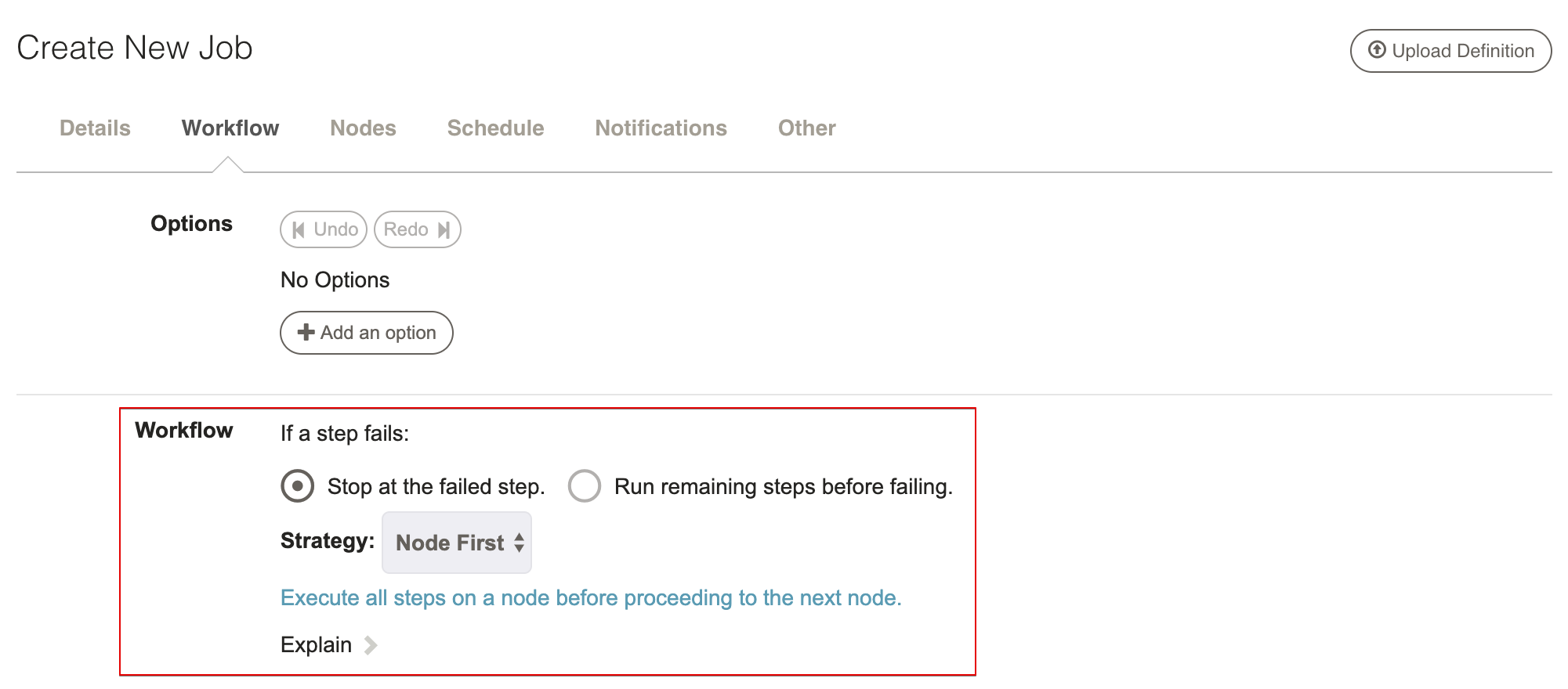 Workflow controls