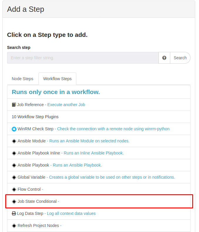 Job State Conditional step