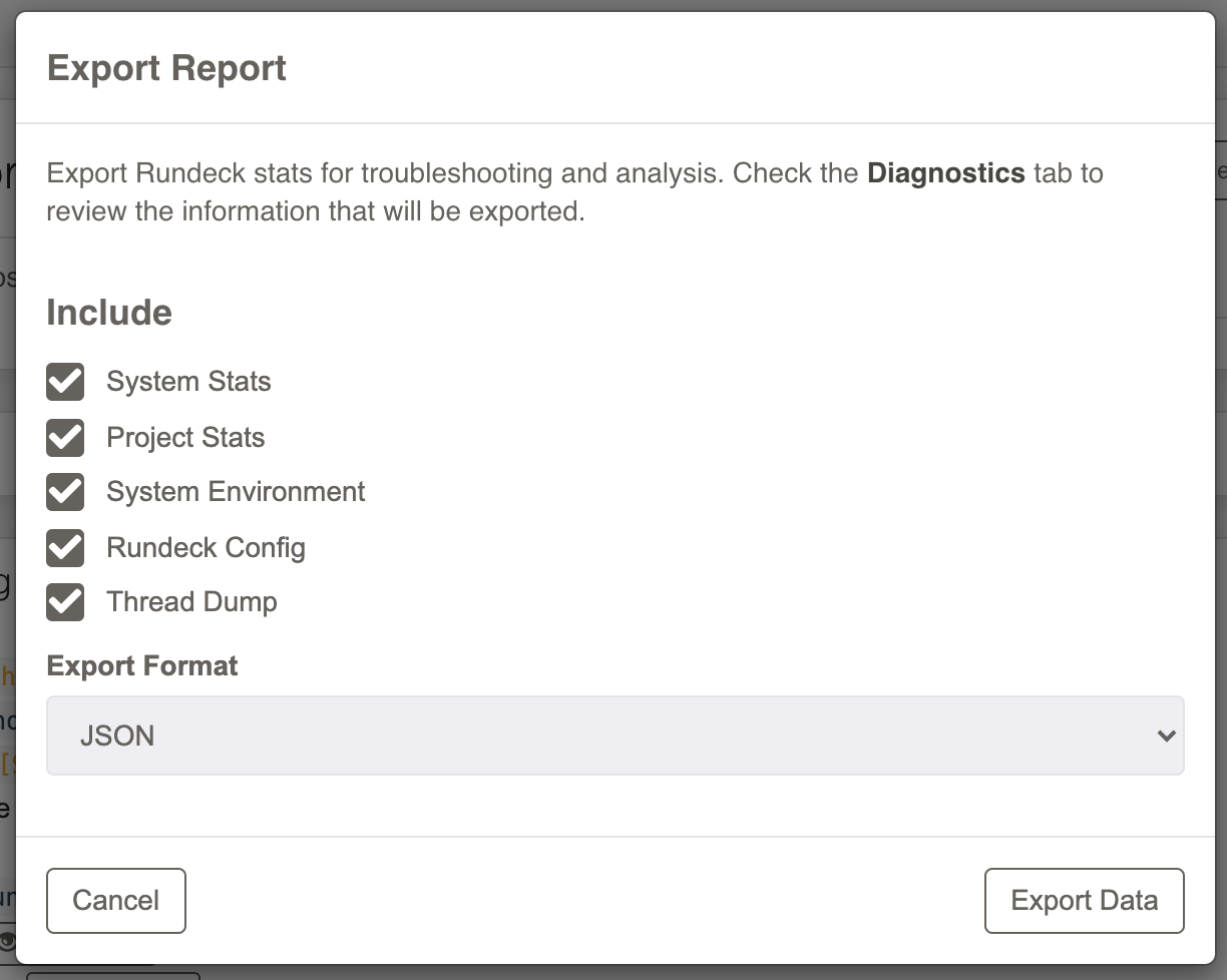 System Report - Export Report Window