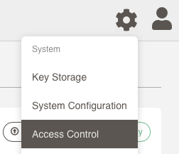 System Access Control Menu