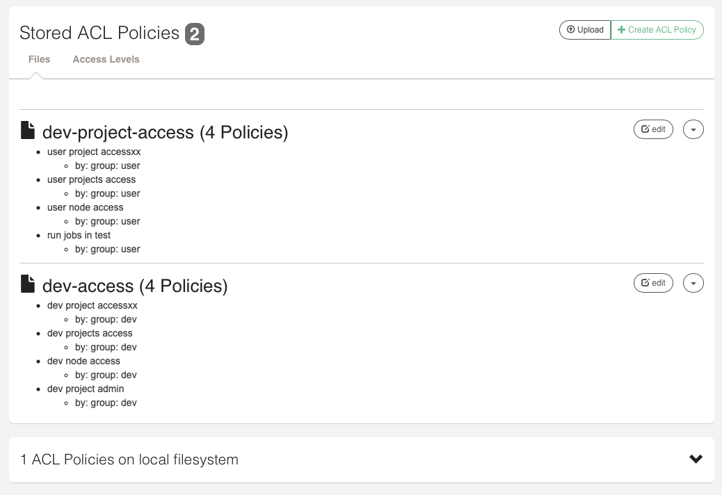 System Access Control Page