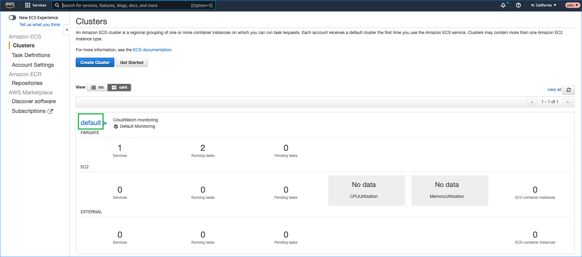 ECS List Clusters