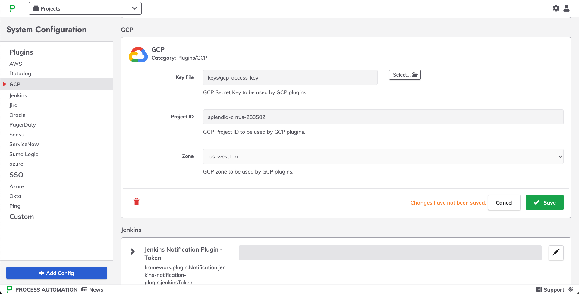 GCP System Config