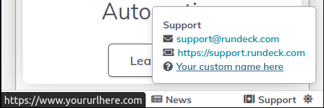 Figure: The "Get Help link redirects to a custom link named in the property"