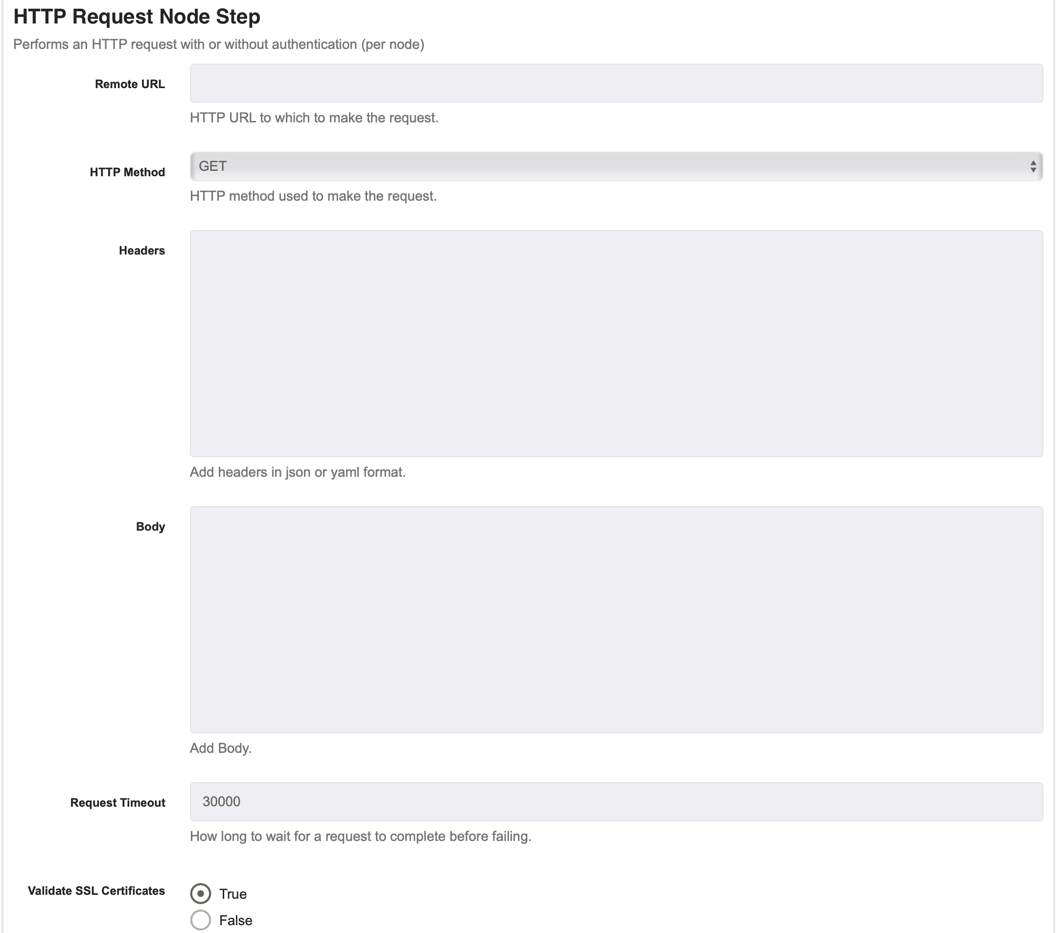 HTTP Node Step