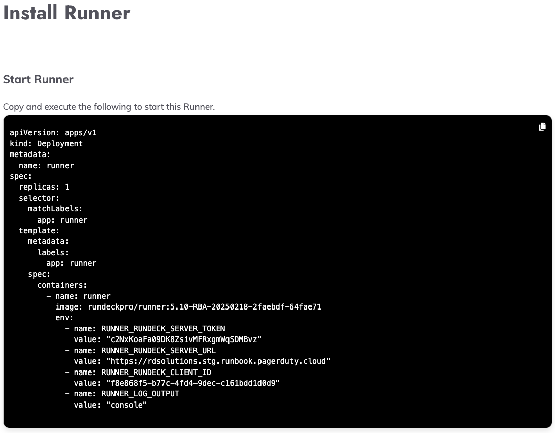 Install Kubernetes Runner