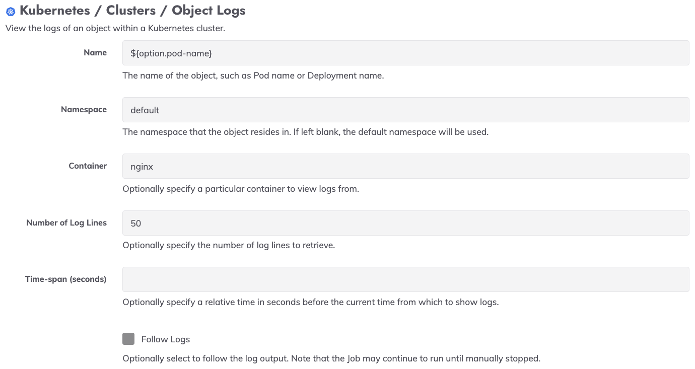 Kubernetes Object Logs