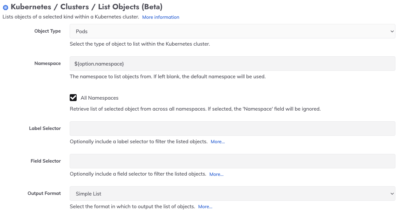 Kubernetes List Objects