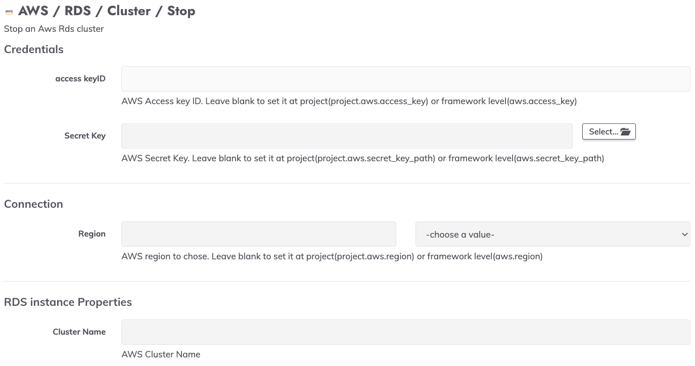 RDS Stop Cluster