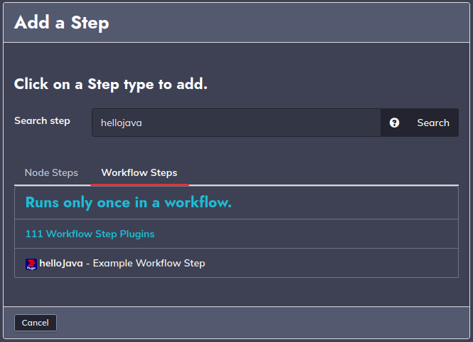 Add hellojava step