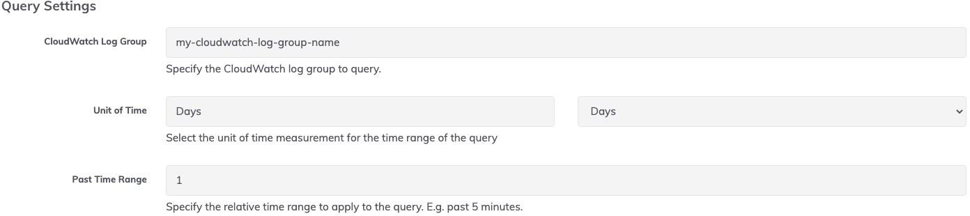 CloudWatch Logs Query Setting