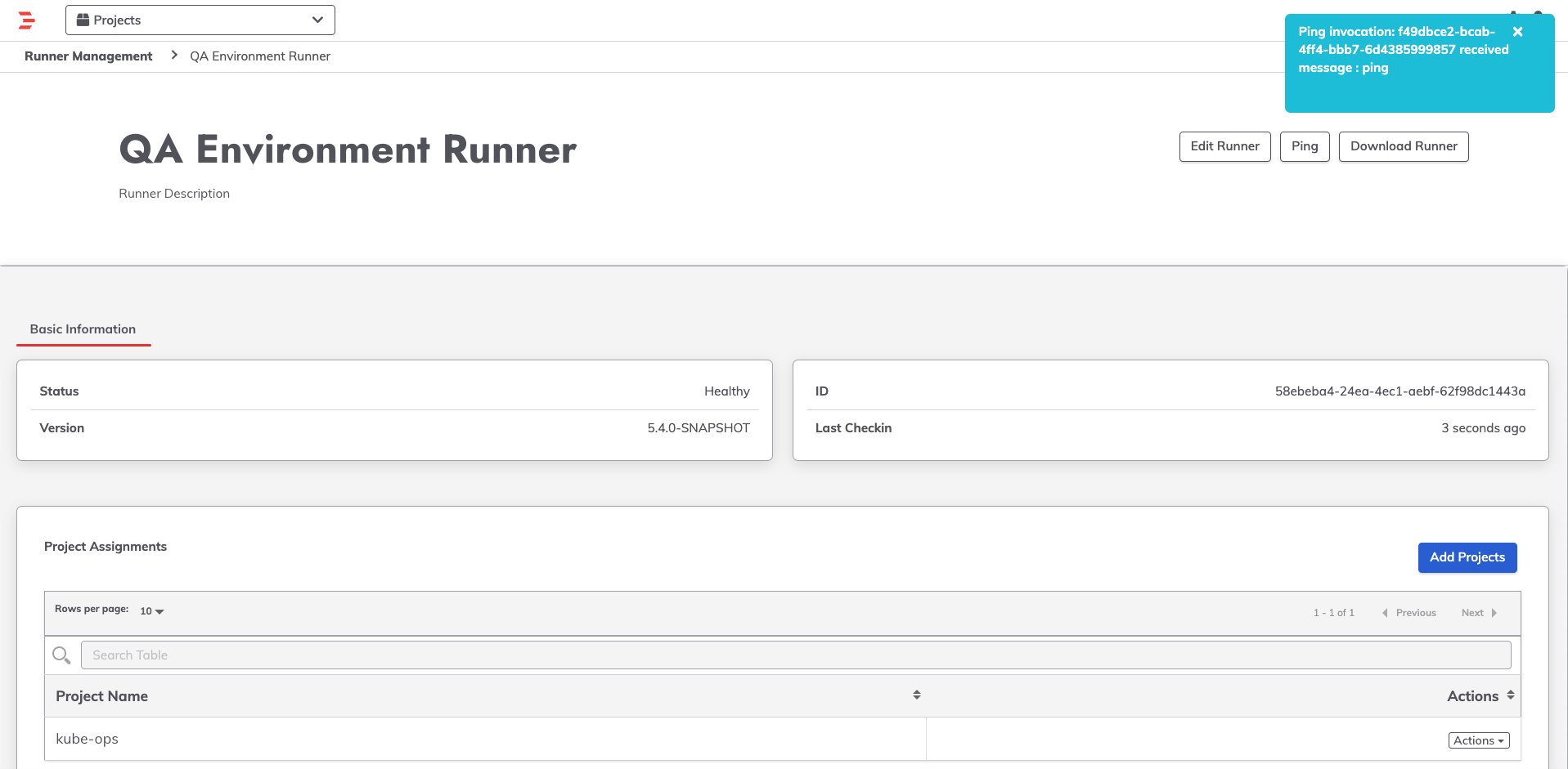 Ping Runner Response