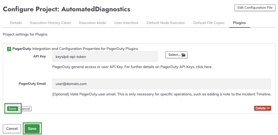 Saving pluing suite settings