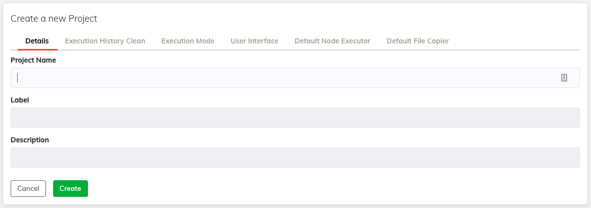 Figure: Create project prompt