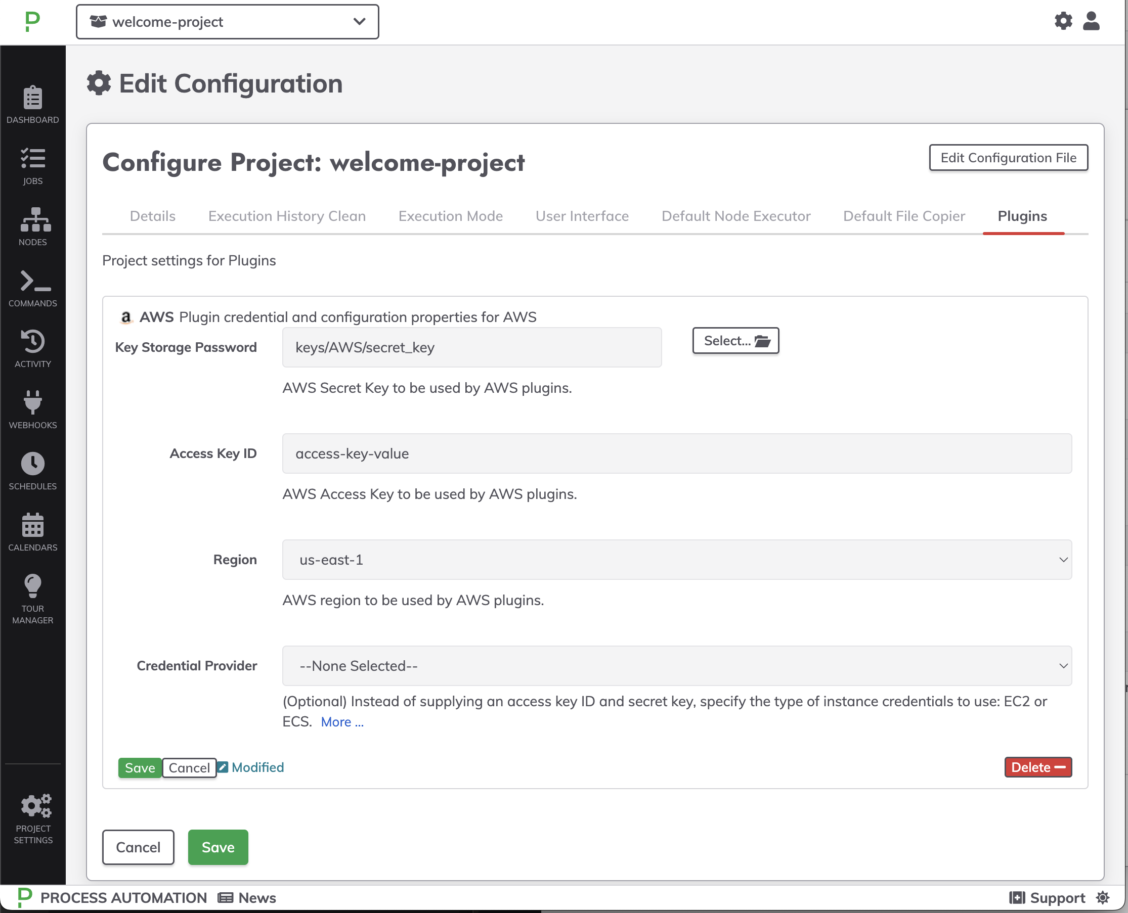 AWS Plugin Config