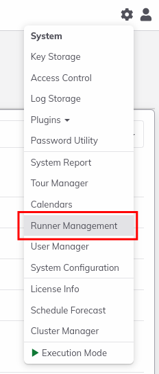 Runner Management Menu