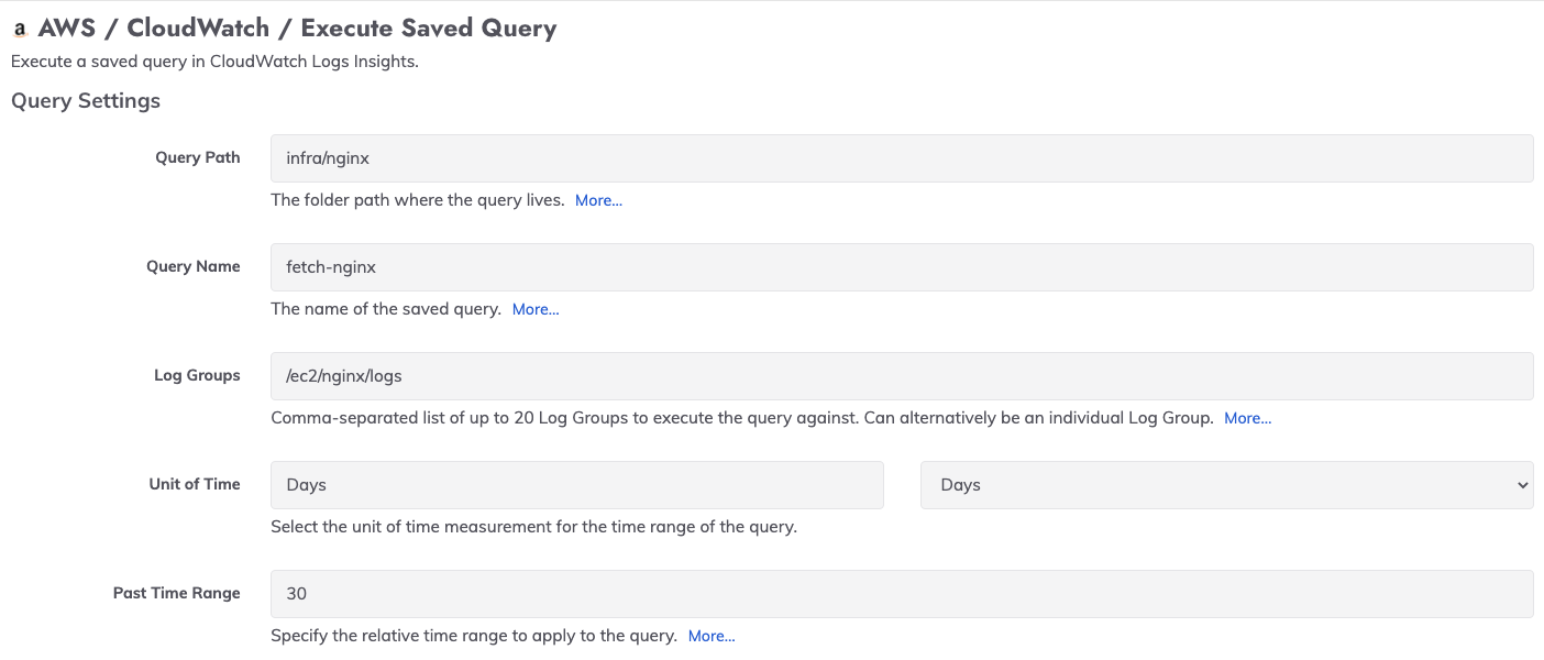 Execute Saved CloudWatch Logs Query