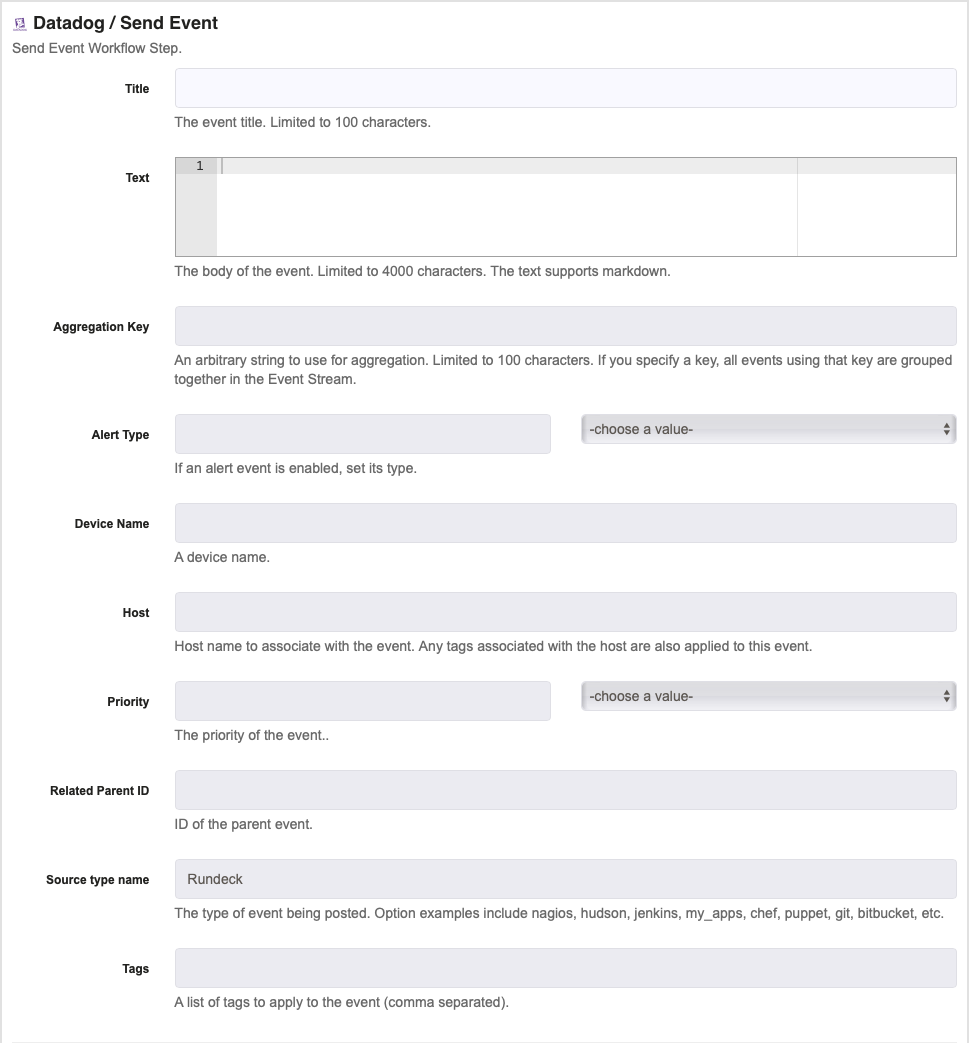 Datadog - Send Event - Configuration