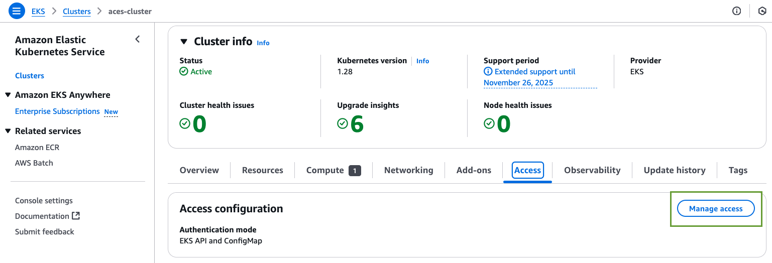 EKS API Access Configuration