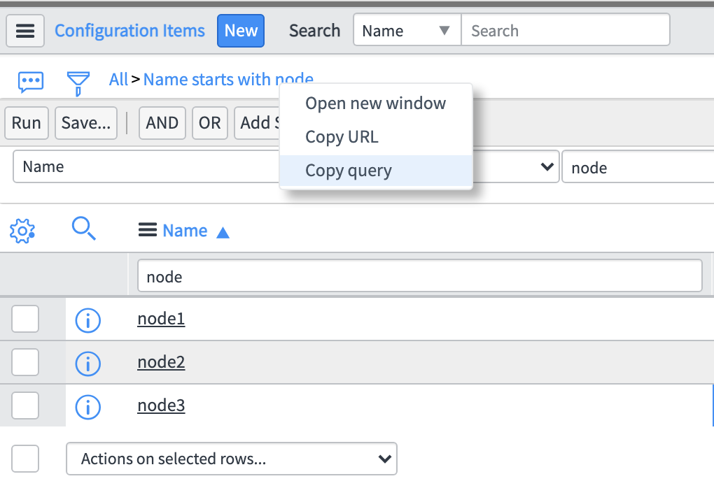 Copy CMDB Query