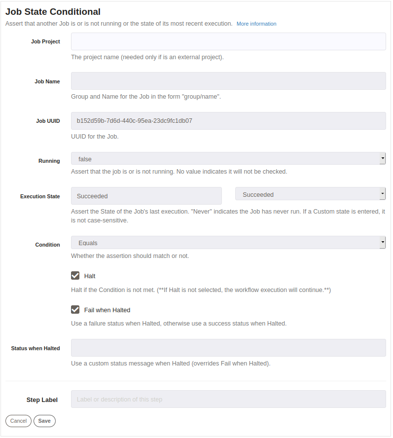 Job State Conditional example