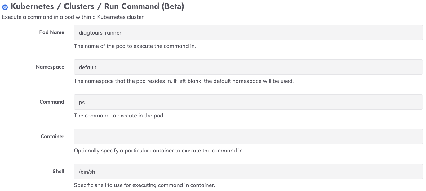 Kubernetes Run Command