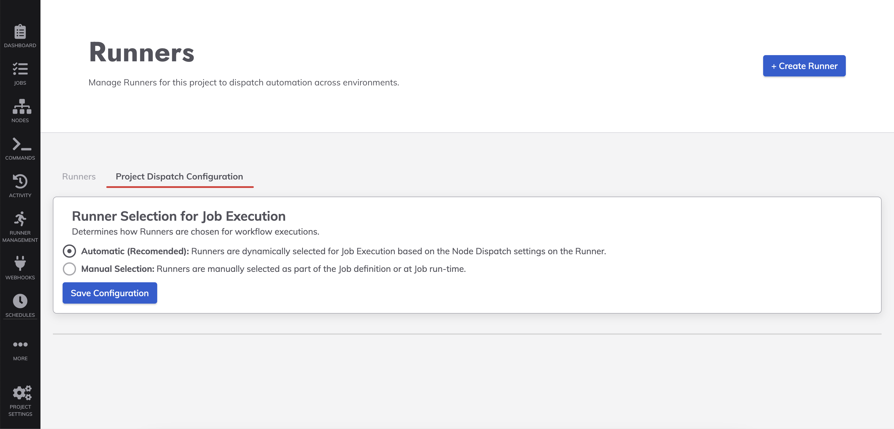 Project Dispatch Configuration