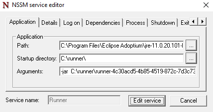 NSSM Service Editor