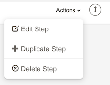 Step Actions Menu